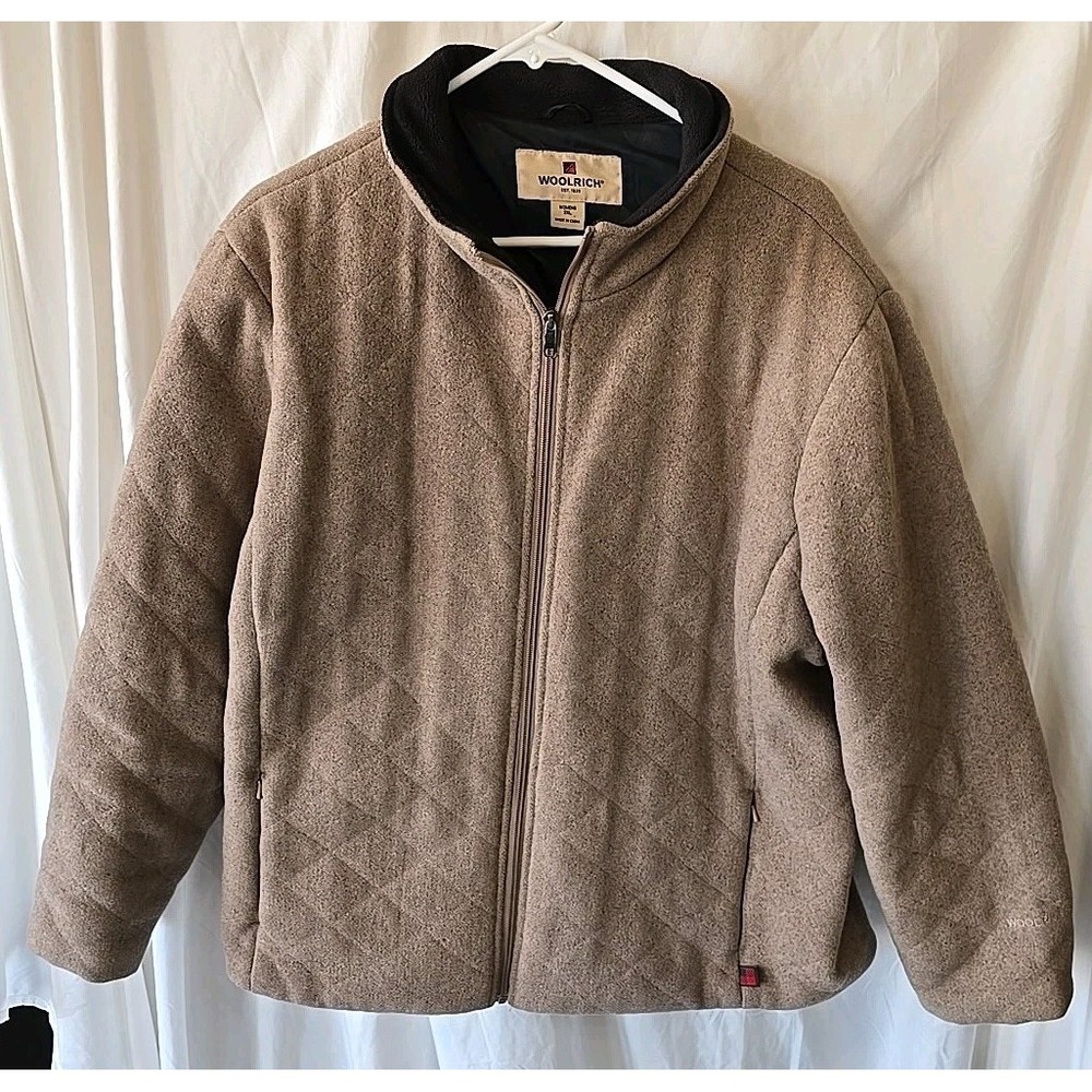 Woolrich Women's 100% Wool Hazelnut/Heather‎ Insulated Zip Jacket Coat Sz 2X